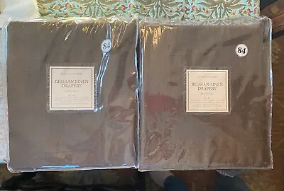 Restoration Hardware Belgian Linen Curtains Rod Pocket Chocolate 84” Pair • $65