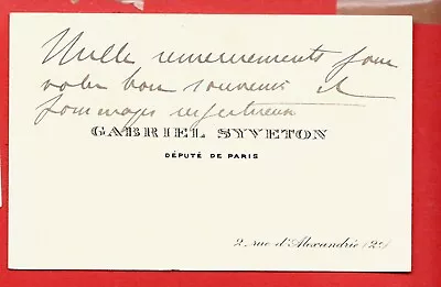 Dr101-business Card-autograph-gabriel Syveton-politician • $53.23