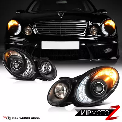 03-06 Mercedes Benz W211  Nighthawk Black  LED DRL Xenon Headlight [D2S] E55 AMG • $326.95