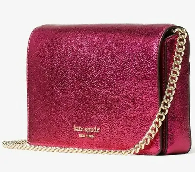 Kate Spade Spencer Chain Crossbody Wallet Metallic Pink Clutch PWR00158 NWT FS • $162.40