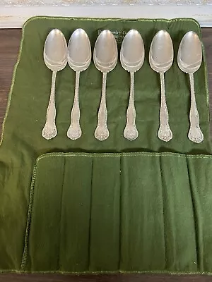 Wm Rogers ⭐️3  Pat 1900 Silverplate Flatware Lot Of 6 Pieces With Cloth Holder • $24.97