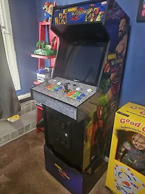 Arcade1up Marvel Vs Capcom 2 Arcade Video Game Machine Lit Marquee And Riser • $325