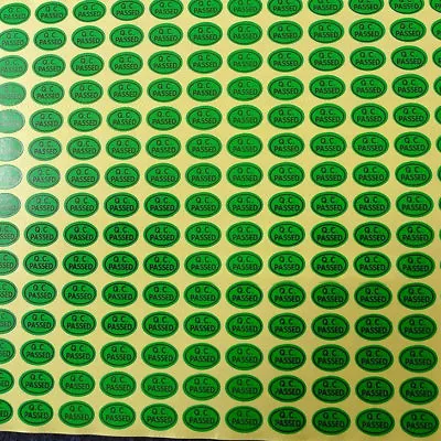 Green QC PASSED Stickers 13*9mm Coated Paper Adhesive Sticker 1600PCS  • $9.70