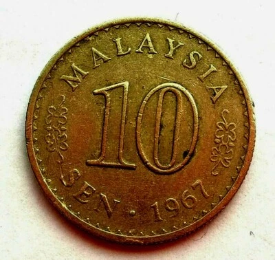 £0.99 • Buy Malaysia 10 Sen 1967 Coin