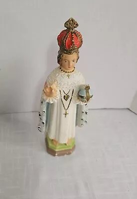 VTG 11 Inch INFANT Of PRAGUE Chalkware Statue RELIGIOUS Statuary • $28.95