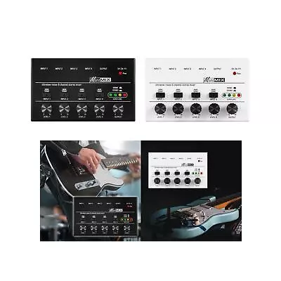 4 Channel Audio Mixer Stereo Mixer 4 Input 1output Out Mixing Console Sound • £23.98