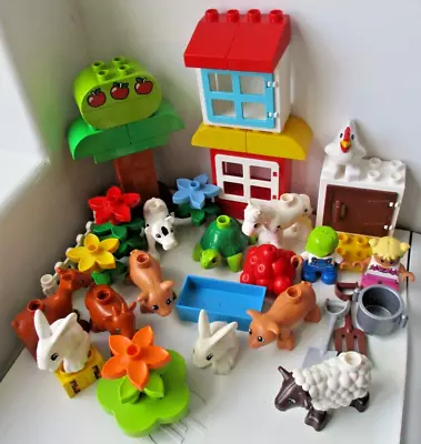 Lego Duplo FARM ANIMALS Bulk Lot Pig Rabbit Horse Goat Cow Sheep People Figures • $39