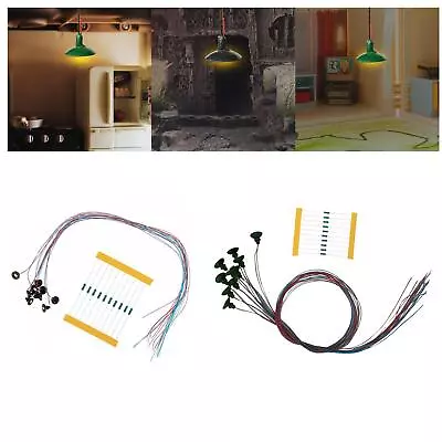 10 Pieces Miniature Garden Street LED Light Layout DIY Buildings Model Kits • £6.35