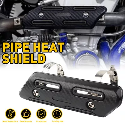 Exhaust Muffler Pipe Heat Shield Cover Heel Guard Universal Motorcycle Black US • $11.99