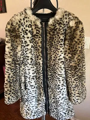 $50 • Buy Zara Leopard Faux Fur Coat XS