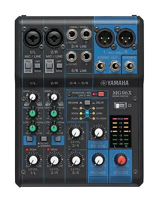 Yamaha MG Series 6 Channel Mixing Console MG06X Analog Mixer USB 20.1x15x6.1cm • £145.51
