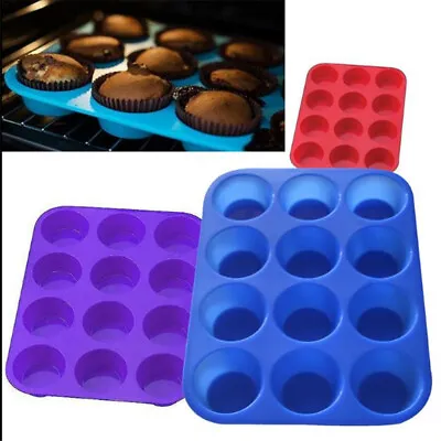 £7.07 • Buy Non Stick 12cupcake Baking Pan Tray Tin Cup Cakes Pudding Muffin Bun YW