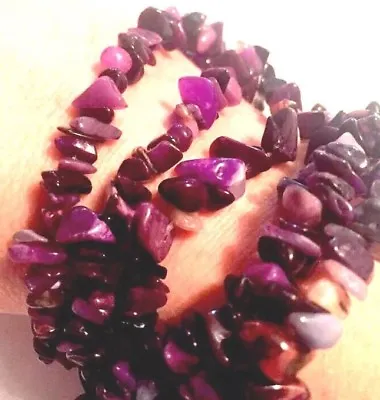 SUGILITE Beads Necklace Strand Africa Natural Gemstone Chips Tumbled Polished A+ • $239.99