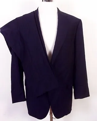 NWT New Indochino Shiny Navy Blue 100% Wool Sharkskin 2 Pc Suit Dual Vent 50 R • $215.99