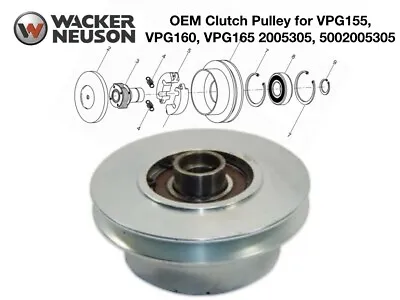 Wacker OEM Clutch Pulley For VPG155 VPG160 VPG165 Compactor 2005305 5002005305 • $285