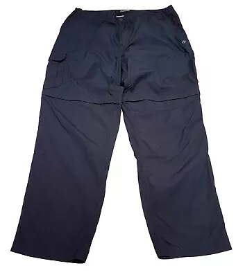 Craghoppers Navy Cargo Pants Trousers (L) 42” Convertible Zip-Off Shorts (K4) • £17.99