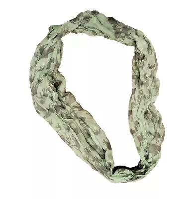 Elephant Scarf Teal Gray Lightweight Sheer INFINITY Scarf • $4.99