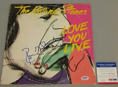 ROLLING STONES RONNIE WOOD Hand Signed LP + PSA DNA  'Love You Live'  Cover Only • $550