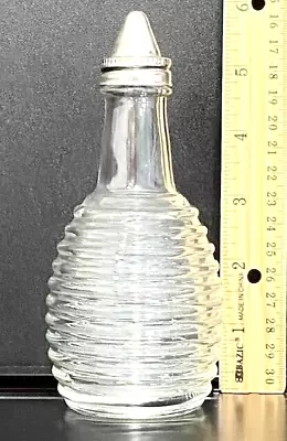 Original Glass Oil Vinegar Cruet Vintage Beehive Style Old Dispenser • $10
