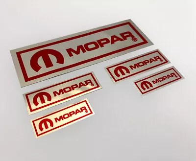 5 X Mopar Sticker Chrome/silverblack Red • $8.95