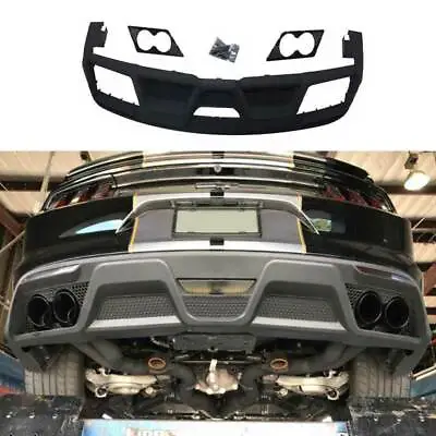 GT350 Black Rear Diffuser Lip Spoiler Refit 4-outlet For Ford Mustang 2015-2017 • $1387.30