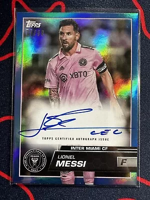 2023 Topps MLS Autograph Blue Lionel Messi /99 Mystery Redemption On Card Auto • $2499