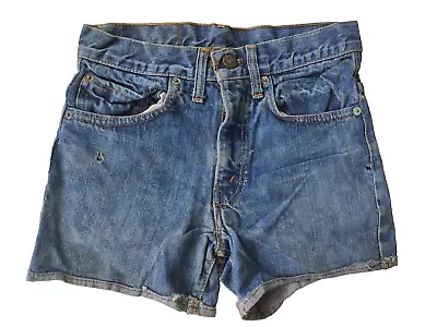 Levis Denim Vintage Shorts Hotpants Zip Fly Mid Waist Cut-Off Jeans Levi W26 • £10.95