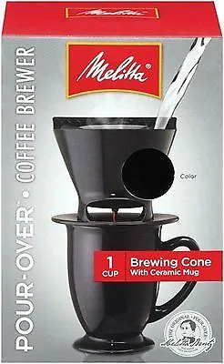 64010 - Melitta 1 Cup Coffee Brewer With Ceramic Mug Black • $20.55