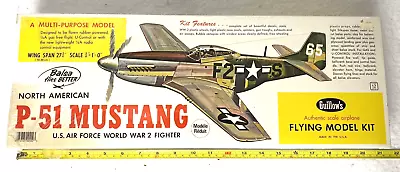 Vintage P-51 Mustang Balsa Wood Model Kitguillow's 1:16 Scalenew In Boxnibus • $44.98