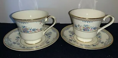 (Set Of 2) Minton AVONLEA Bone China CUPS And SAUCERS (Dark Blue Backstamp) • $24.29