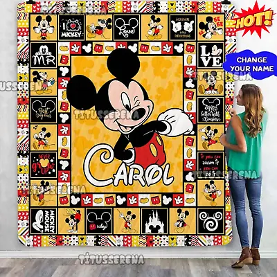 Personalized Mickey Mouse Quilt Blanket Mickey Mouse Blanket Mickey Mouse • $59.98