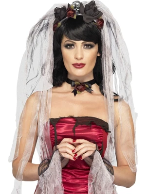 £20.99 • Buy Ladies Corpse Bride Fancy Dress Veil Gloves Gothic Halloween Womens New