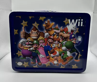 Nintendo Wii Mario Party Blue Lunch Box (Tin) Lunchbox Game Accessory Storage • $30