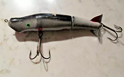 VINTAGE C.C. ROBERTS MUD PUPPY 7” Wood Fishing Lure Jointed Spinning Tail • $50