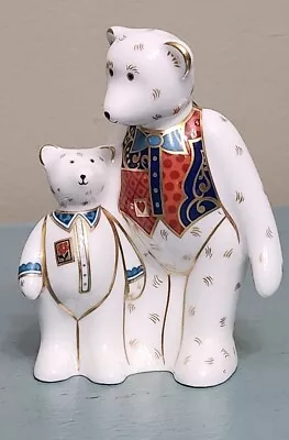 Royal Crown Derby Miniature Teddies 'Daddy And George' 2000 • $44