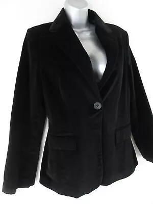 Banana Republic Black Velvet Blazer Women's 8 Suit Jacket Plush Classic Elegant • $36.95