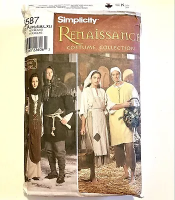 Simplicity Sewing Pattern 8587 Renaissance Medieval Peasant Costume Fancy Dress • £13