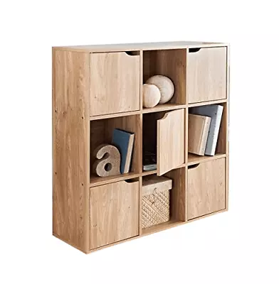 9 Cube Wooden Bookcase Shelving Storage Display Shelves Stand Unit Free Standing • £56.90
