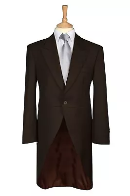 Brown Tailcoat Morning Jacket Wedding Wool Long Tails Chocolate Lightweight Men • $74.54