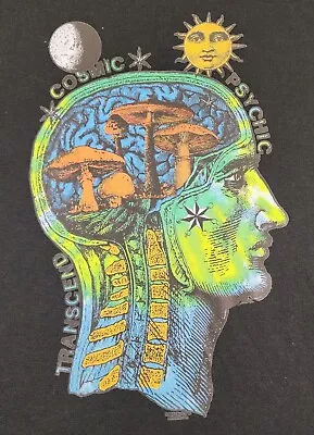 Magic Mushroom Shirt Mens Medium Cosmic Psychic Transcend Brain Trippy Adult A63 • $25.98