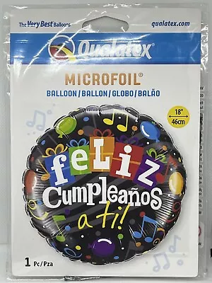 Qualatex Feliz Cumpleanos Ati Birthday Music Notes Decorative Balloon Party 18” • $8