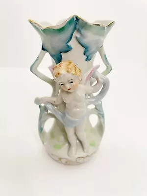 Vintage Ucagco China Hand Painted Cherub Boy Vase Bud Vase • $17.99