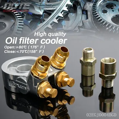 $26.80 • Buy An10 Fit For Oil Filter Cooler Sandwich Plate Adapter + 80 Deg 176 F Thermostat