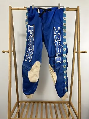 VTG 80's Fox Racing Moto-X Motocross Pants Size 33x29 *MAJOR FLAWS • $89.96