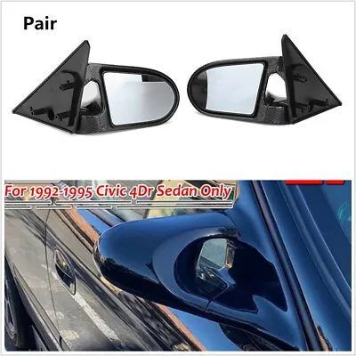 Pair Carbon Fiber Look Side View Mirrors For Honda Civic EG 1992-1995 4DR Sedan • $102.02