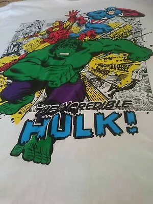 £11.47 • Buy Marvel Incredible Hulk Mens T-shirt Size XL Extra Large White Short Sleeve