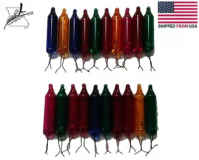 $6.49 • Buy 20x BARE Colors Mini Bulbs 2.5 Volt 0.425 Watt Christmas Tree Lights Replacement