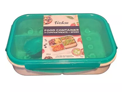 Fresh 360 Food Container Bento Box 3 Compartments + Spork BPA Free • $15