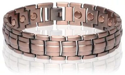 Antique Copper Magnetic Link Bracelet Arthritis Pain Relieve Magnetic Therapy • $15.90