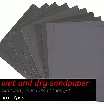 2x 60 240 400 1000 1500 2000 Grit Wet Dry Paper Sand Paper Sanding Mix Grade • $5.99